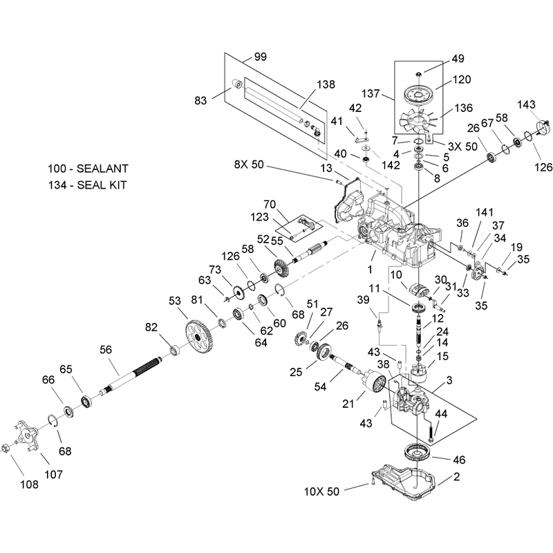RH Hydro Transaxle Assembly No. 107-1708