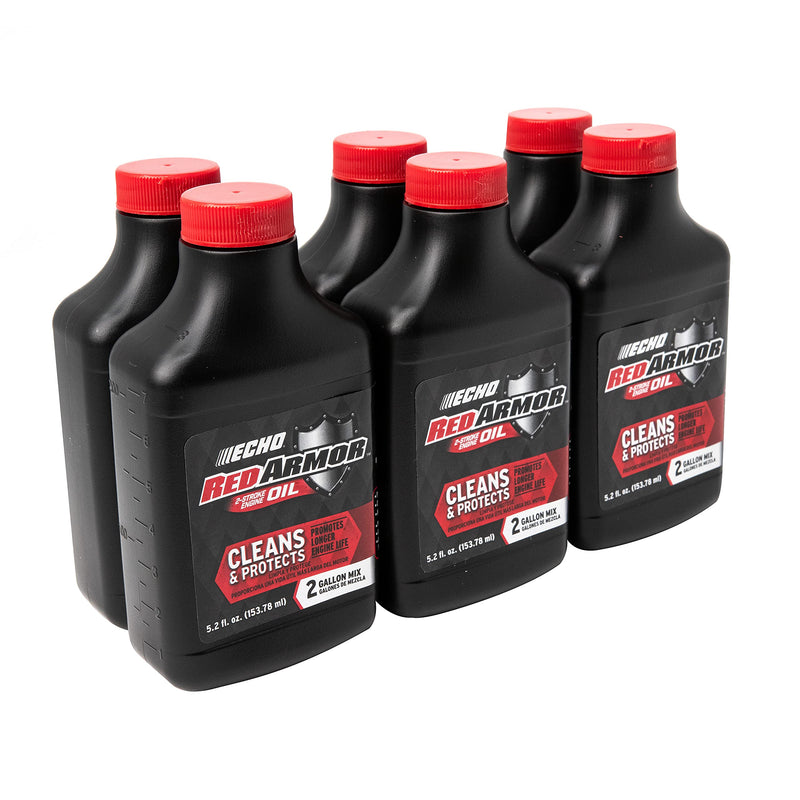 Echo 6550002 Red Armor 2-Stroke Oil 5.2 oz bottle 50:1 Mix for 2 Gallons - 6 PACK