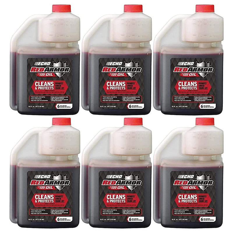 Echo 6550006 Red Armor 2-Stroke Oil 16 oz bottle 50:1 Mix for 6 Gallons - 6 PACK
