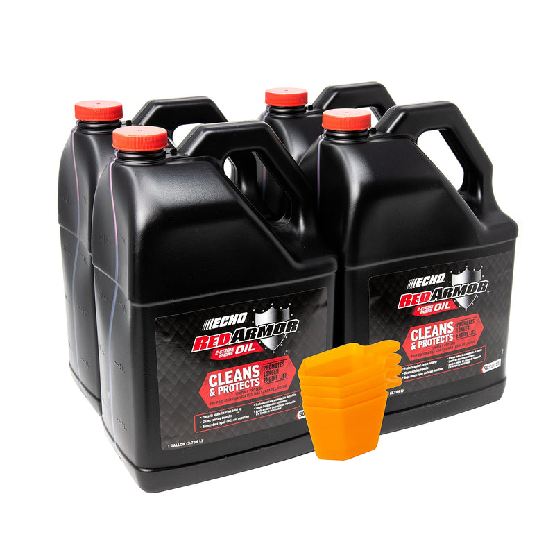 Echo 6550050 Red Armor 2-Stroke Engine Oil 1 Gallon Bottle 50:1 Mix - 4 PACK