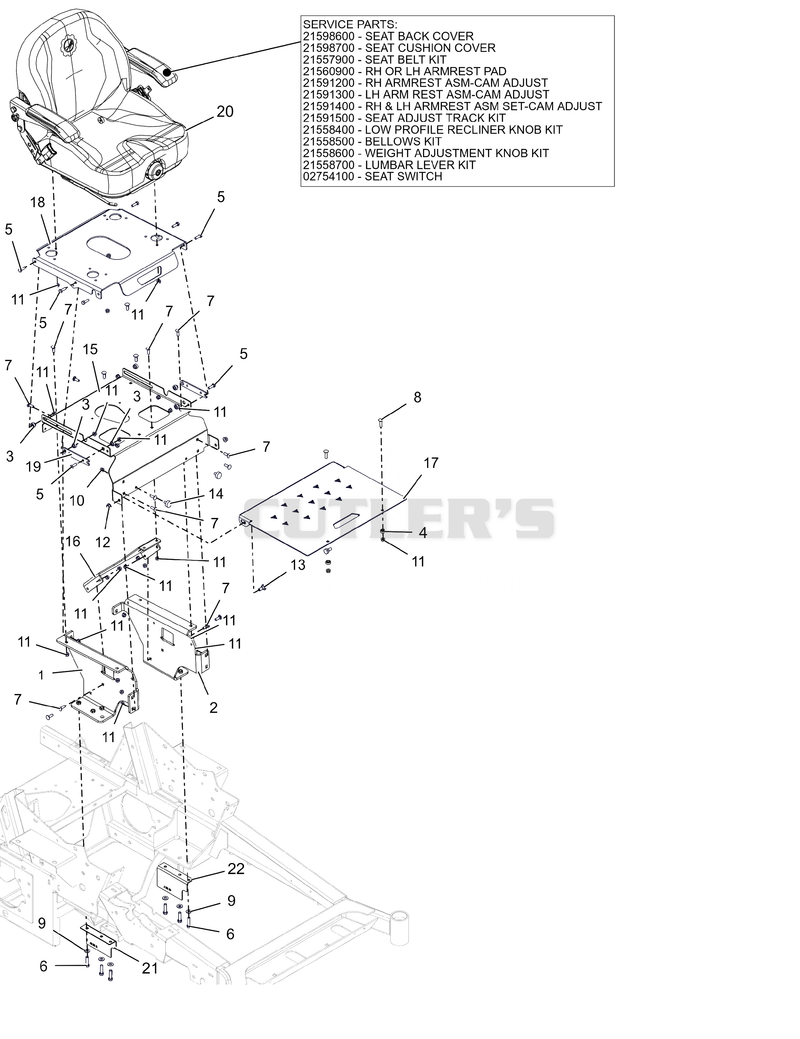 Seat and Footrest - 48" and 52"