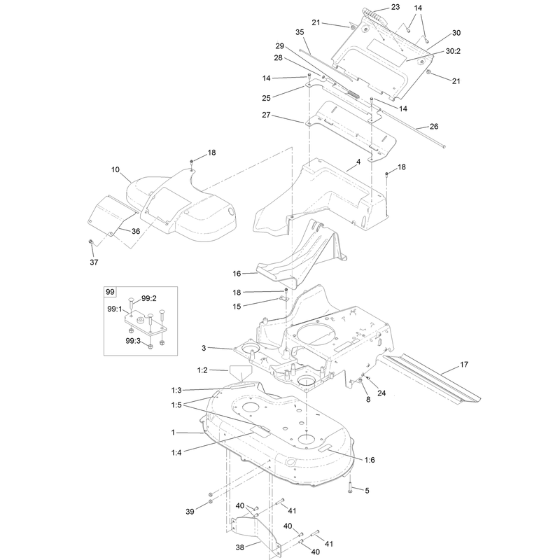 Deck Frame and Chute Assembly