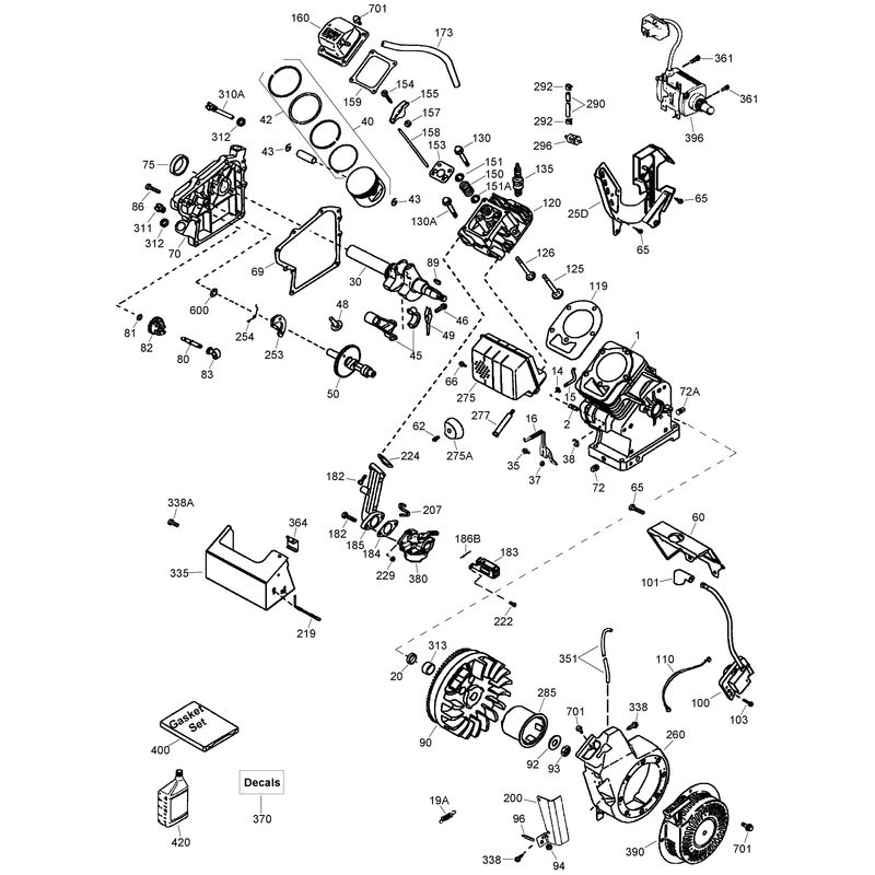 Engine Assembly No. 1  Tecumseh OH195SA-72568G