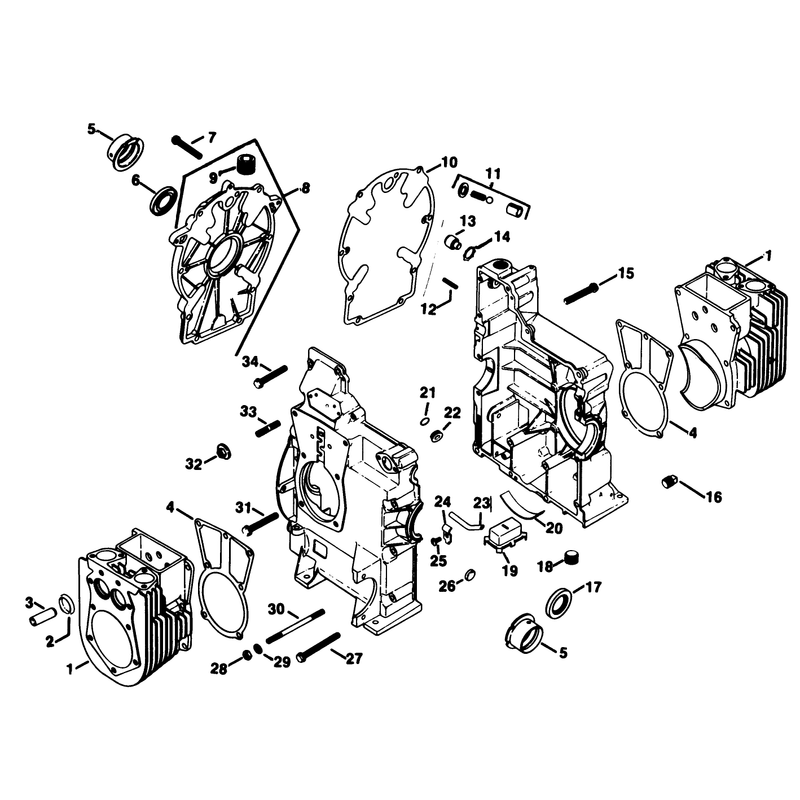 Crankase Engine Kohler Model No Kt17qs Type No 24324 Continued
