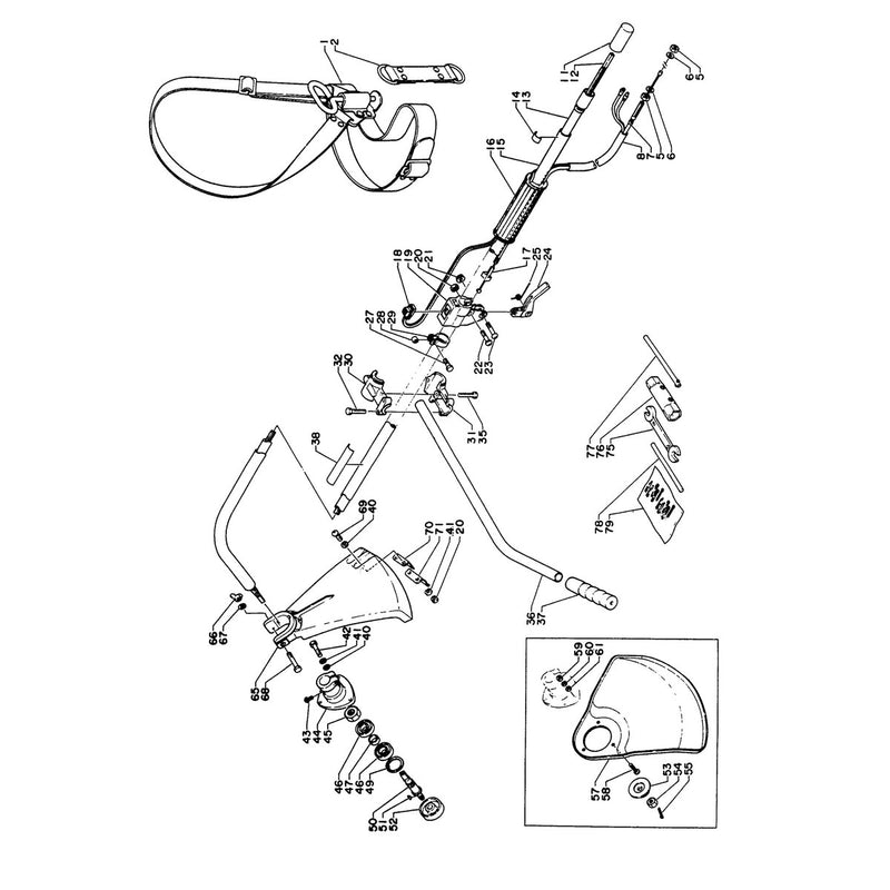 Strap Handle Drive Shaft Gear and Shield