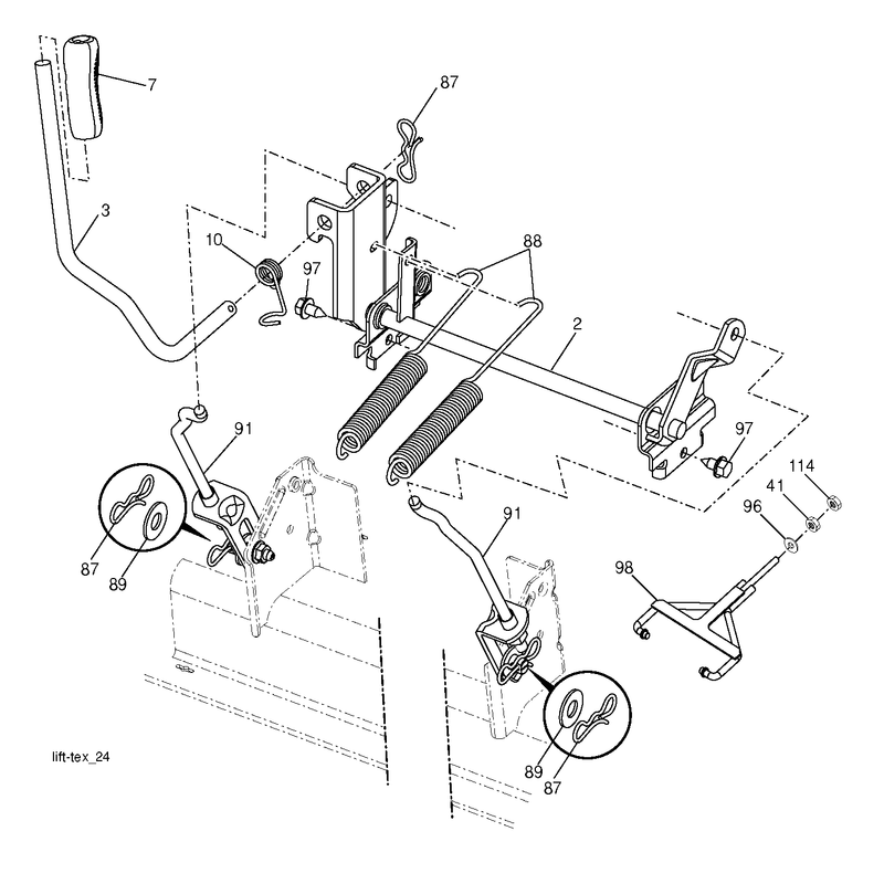 MOWER LIFT LEVER