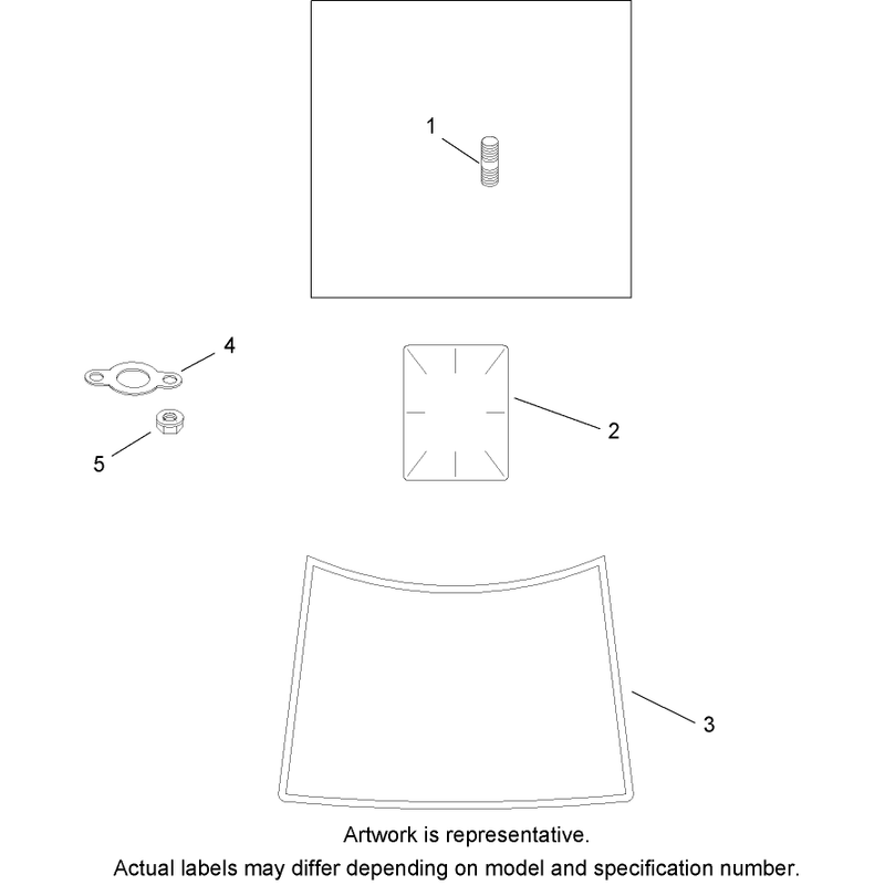 Exhaust Stud Gasket and Decal Assembly Kohler SV720-0011