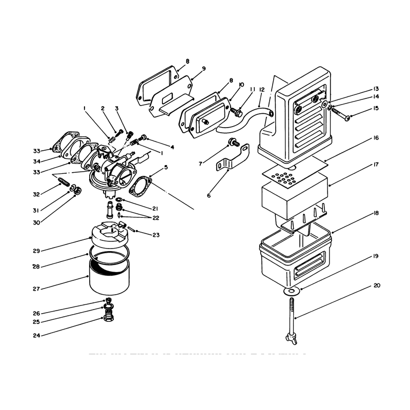 Air Cleaner and Carburetor Assembly