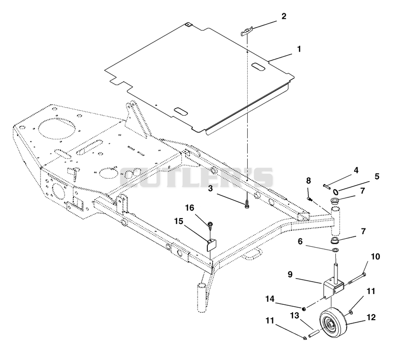 Mower Deck Cover And Castor Wheels