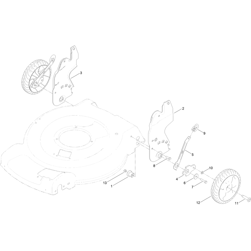 Rear Wheel and Height of Cut Assembly