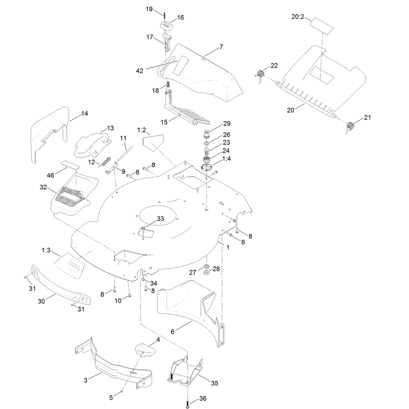 Housing and Rear Deflector Assembly