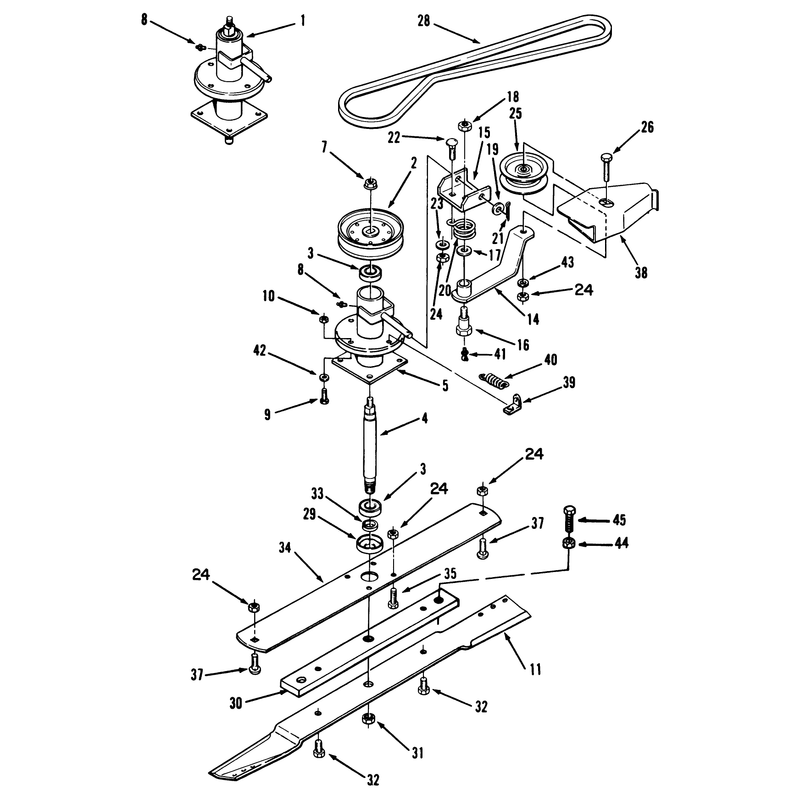 Spindle, Pulleys & Drive Belt Assemblies