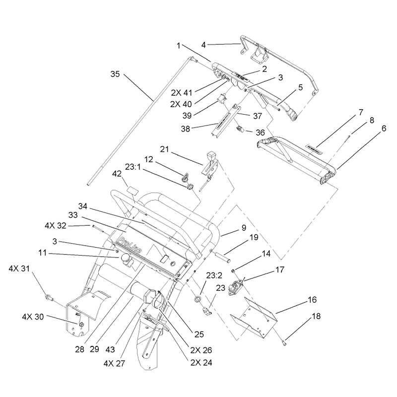 Handle and Control Panel Assembly