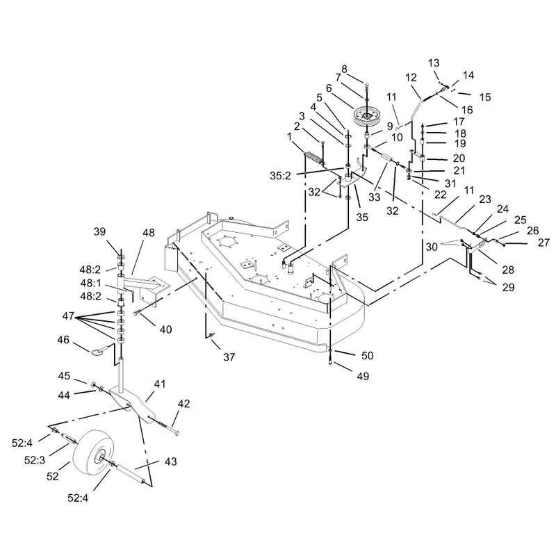 Front Castor Belt Tension and Blade Brake System Assembly