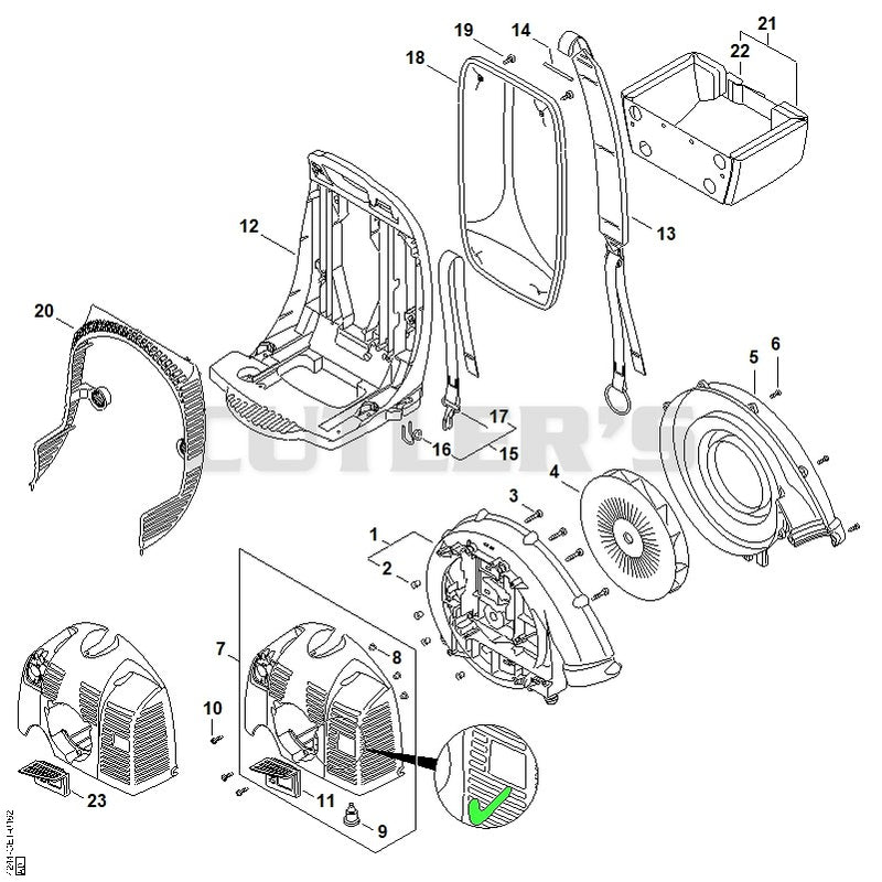 Fan housing, shroud, backplate BR 450-Z