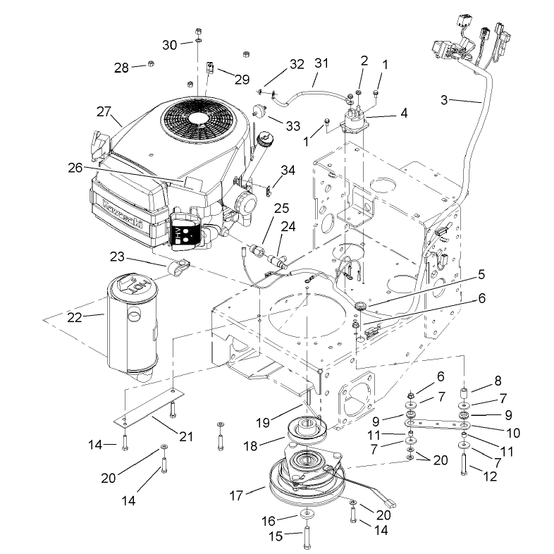 Engine and Clutch Assembly