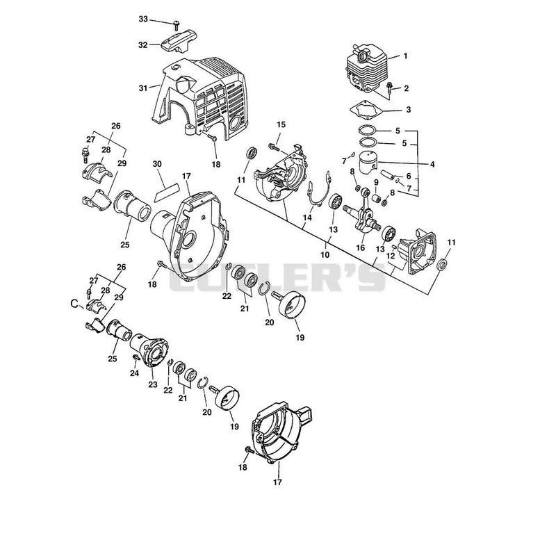 ENGINE/EXTERNAL, INTERNAL, CRANKCASE, FAN HOUSING, COVER