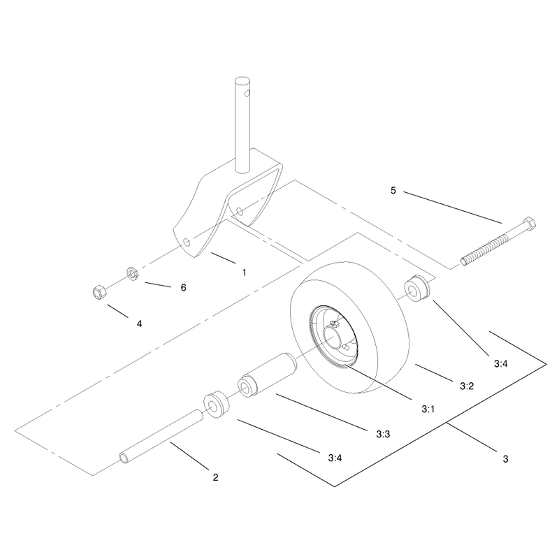Caster and Wheel Assembly No 1-322154