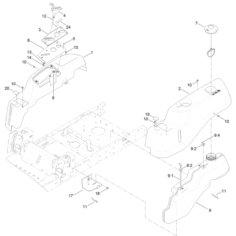 Body Styling and Fuel Tank Assembly