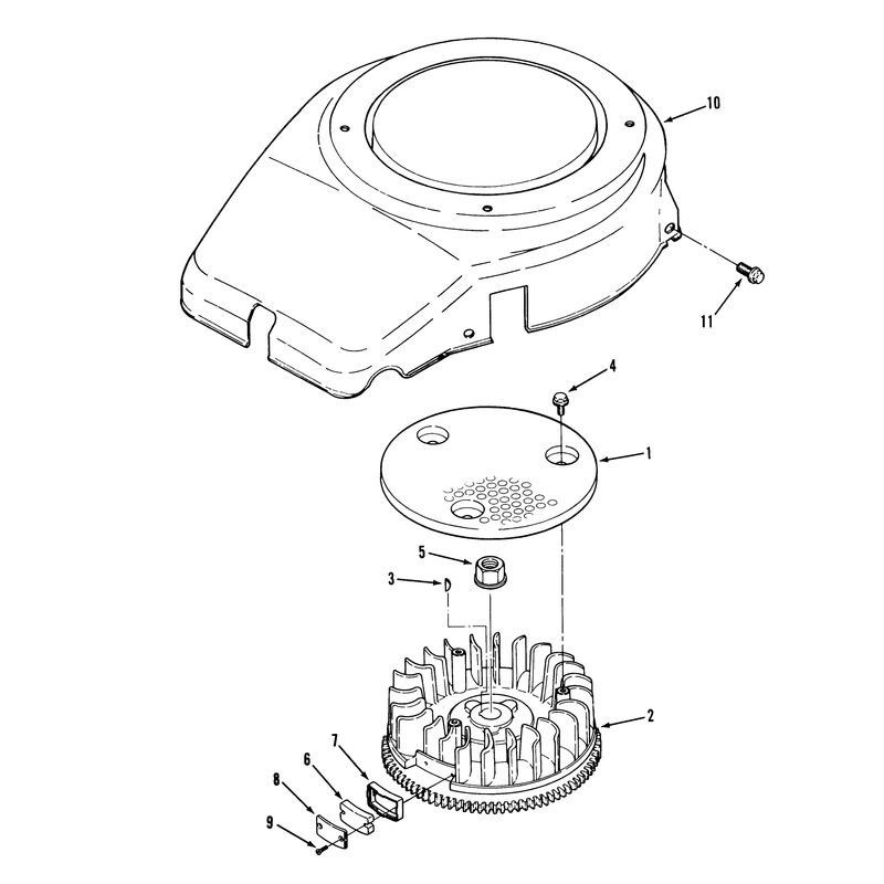 14hp Engine Flywheel and Cover Assembly