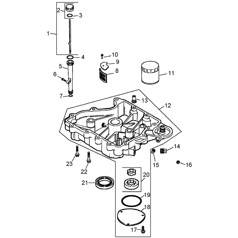 Oil Pan Lubrication Assembly Kohler CV15T-41629