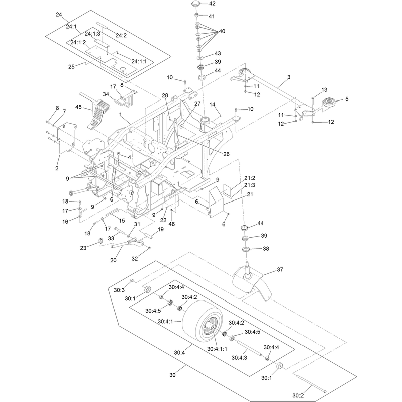 Caster Wheel and Frame Assembly