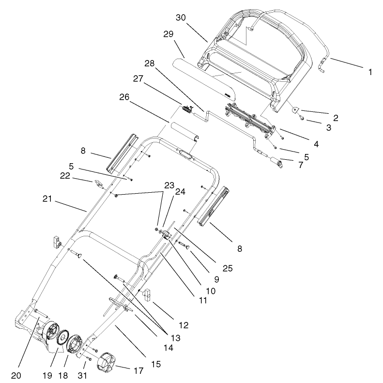 Self Propel Handle and Control Assembly