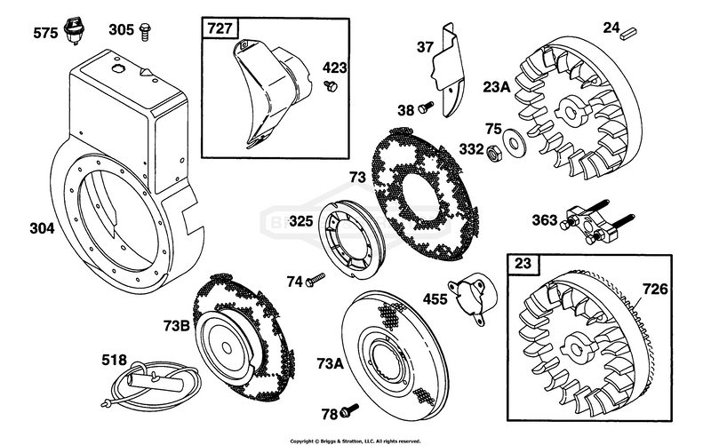 Blower Hsg, Flywheel,Screens