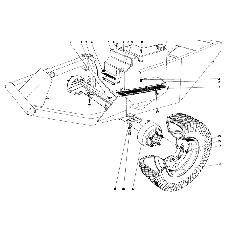 Front Axle and Gas Tank Assembly