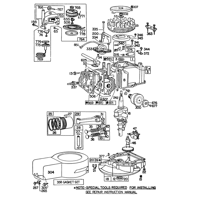 Engine Briggs and Stratton Model 92508-1033-02