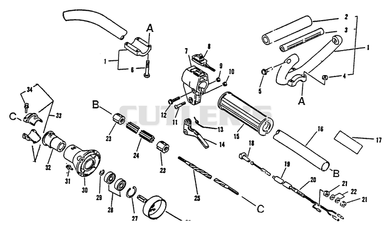 Driveshaft, Handles, Throttle, Stop Switch, Clutch Housing