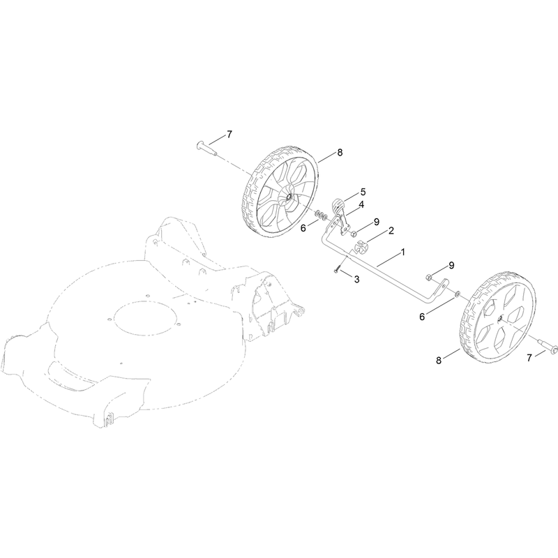 Rear Wheel and Height of Cut Assembly