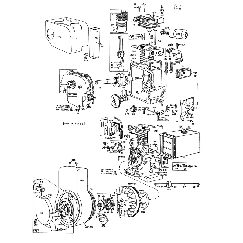 7 Hp Engine No. 170402, Type 0720-01 (cont-D.) Snowthrower Model No. 31727