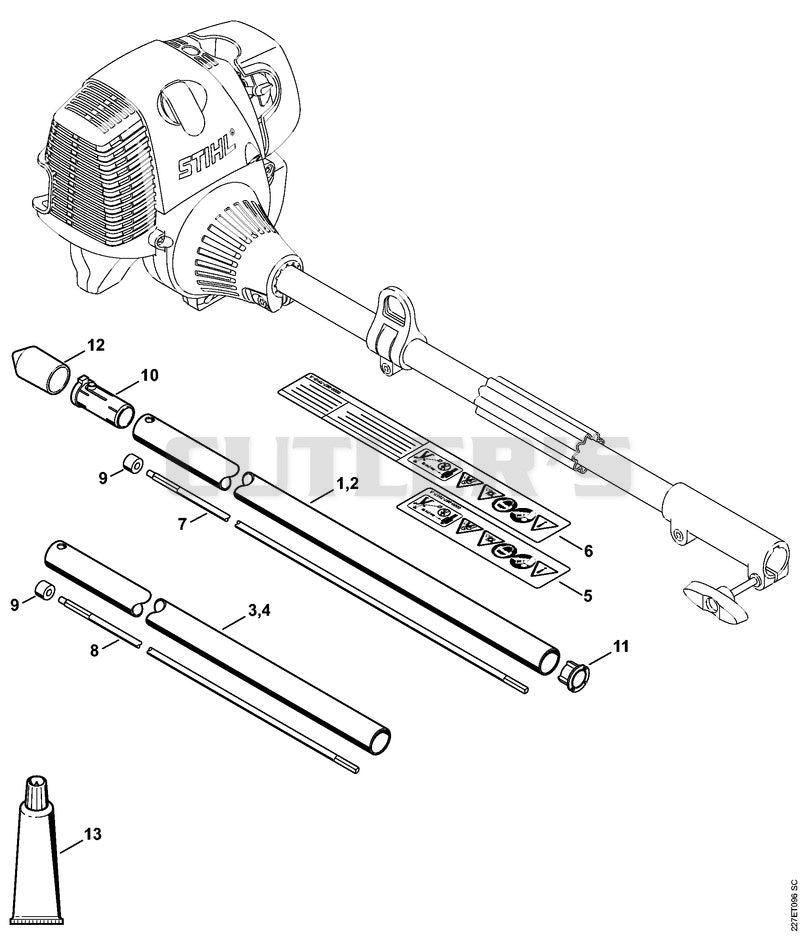 KW-KM Drive tube assembly