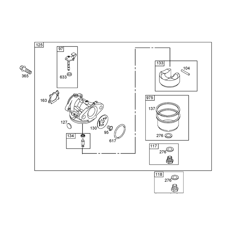 Carburetor Assembly Briggs and Stratton 125K02-0187-E1