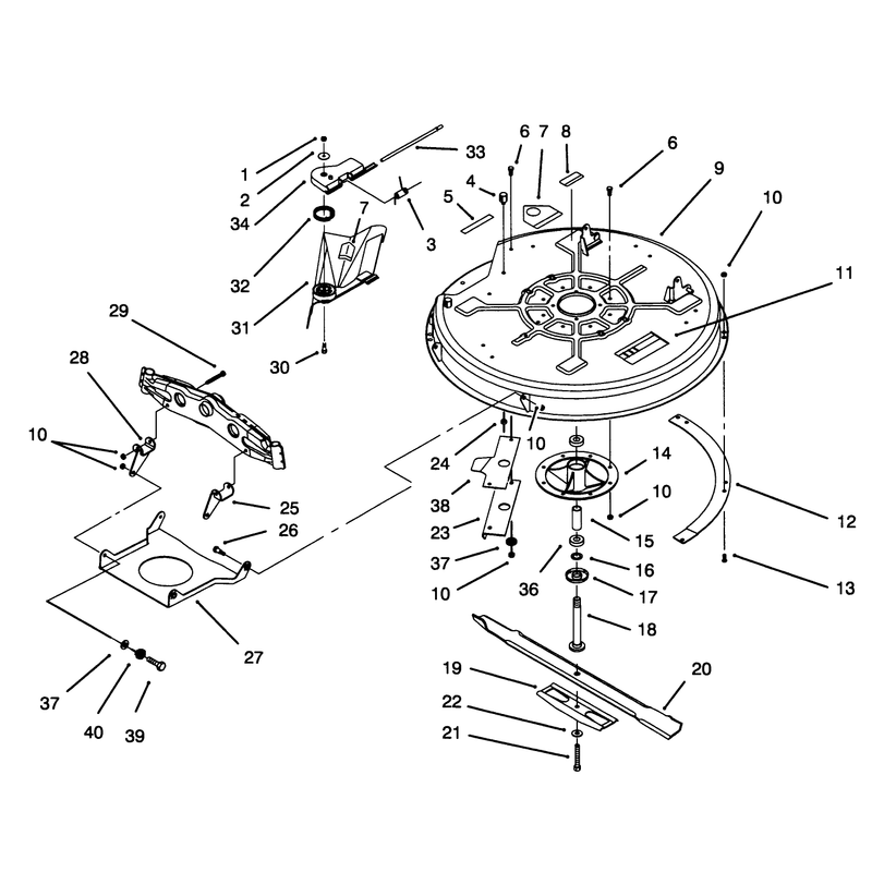 Deck and Spindle Assembly 32in Cutting Unit