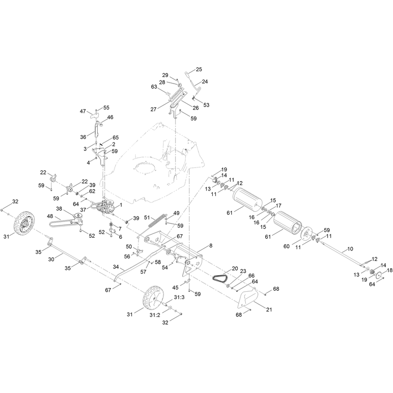 Traction and Height of Cut Assembly