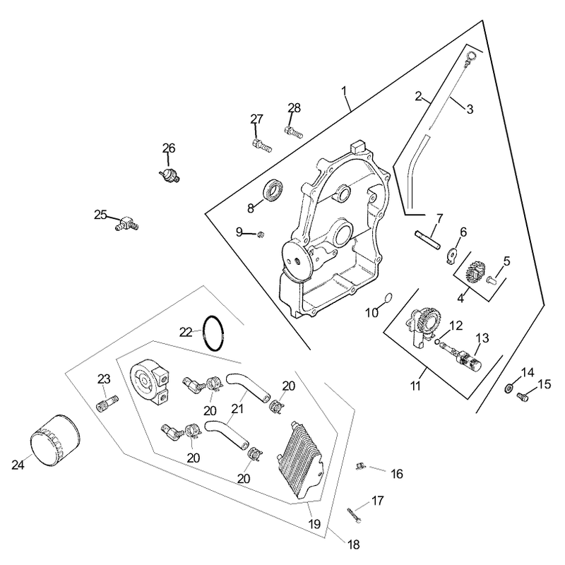 Group 3 Oil PanLubrication Assembly Kohler CH740-0007