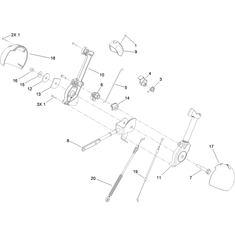 Chute Control Lever Assembly