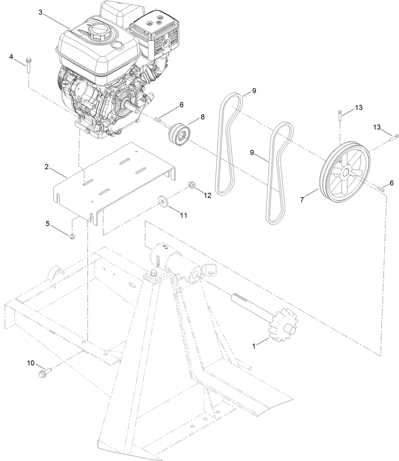 Engine and Belt Assembly