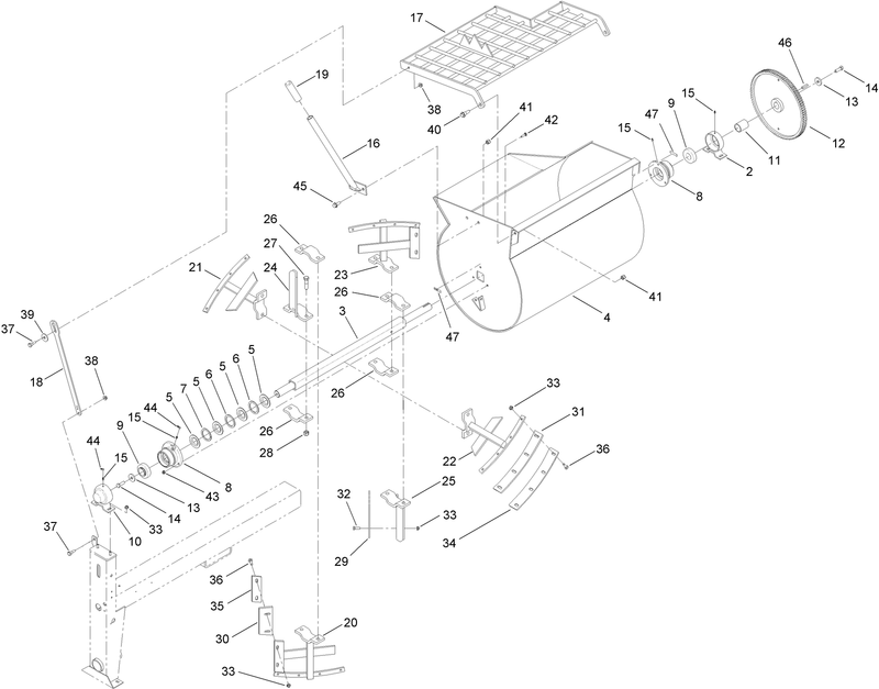 Drum Paddle and Bearing Assembly