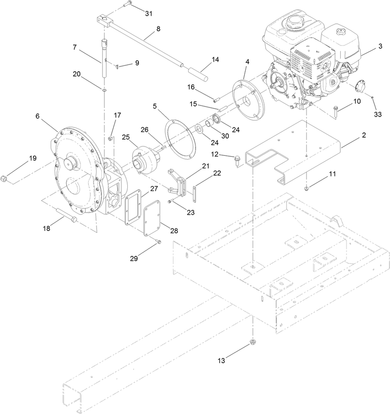 Engine and Gearcase Assembly