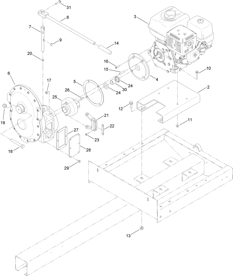 Engine and Gearcase Assembly