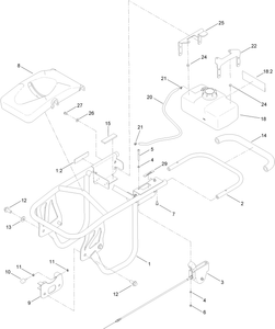 Frame Handle and Fuel Tank Assembly