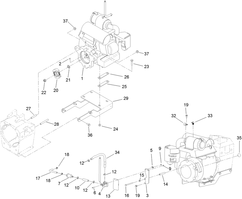 Engine and Air Filter Assembly