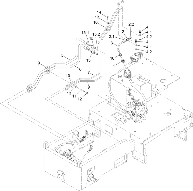 Hydraulic Hard Line Routing Assembly