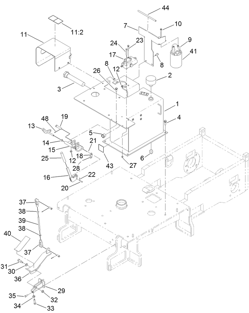 Hydraulic Tank and Dump Pedal Assembly.gif