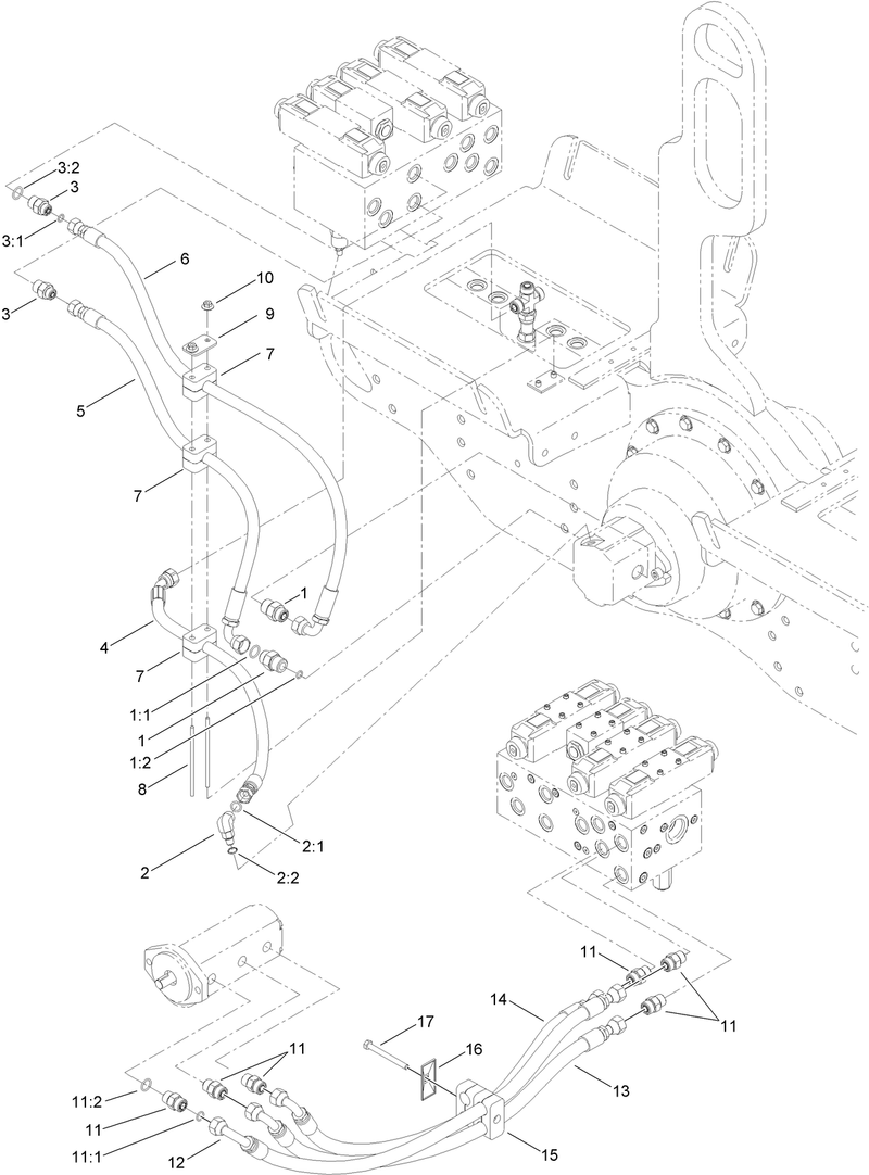 Hydraulic Routing Assembly Wheel Motor and Manifold