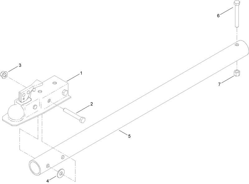 50 Inch Stamped Tow Pole Hitch Assembly