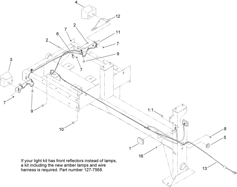 Mortar Mixer Tail Light and Harness Assembly